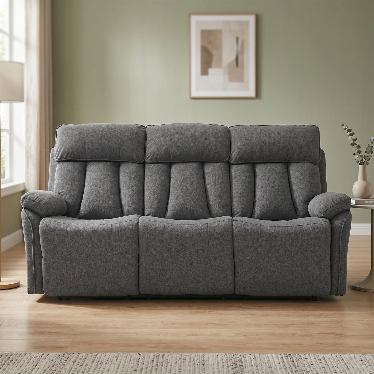 Belgrave 3 Seater Manual Recliner In Grey