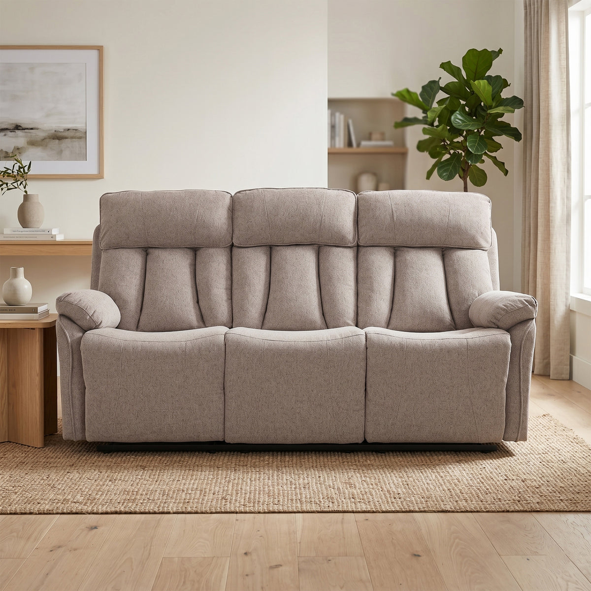 Belgrave 3 Seater Manual Recliner In Oatmeal