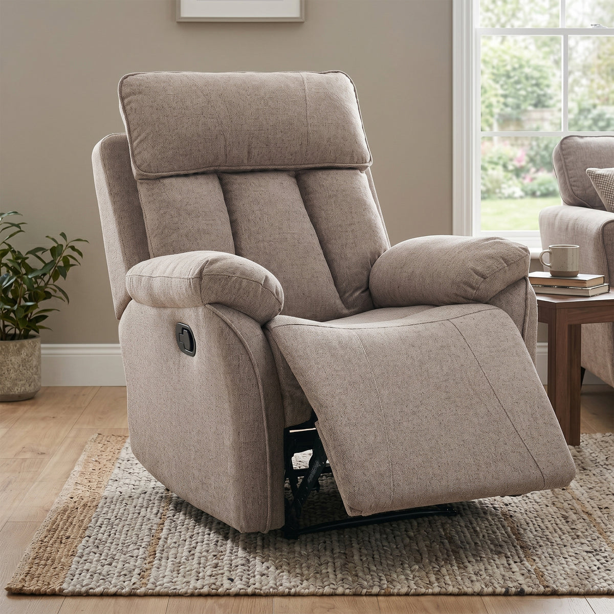 Belgrave Manual Recliner Armchair In Oatmeal
