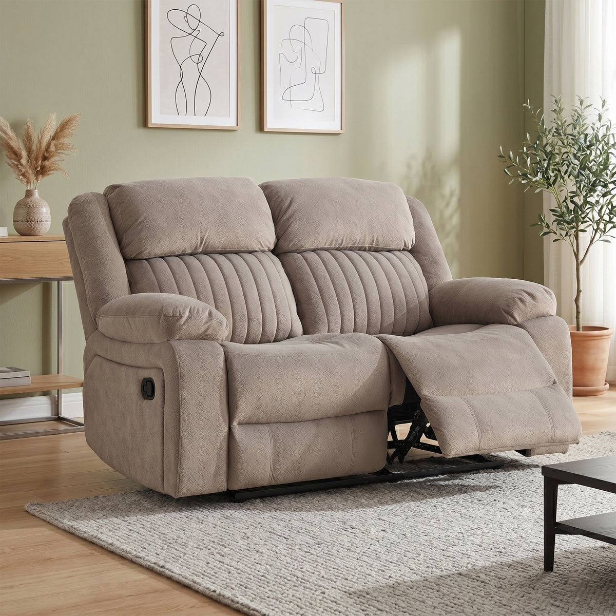 Morgan 2 Seater Manual Recliner in Taupe