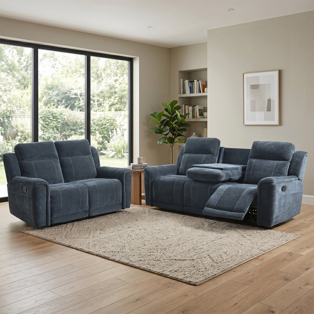 Somerton 3+2 Seater Manual Recliner Set In Dark Grey