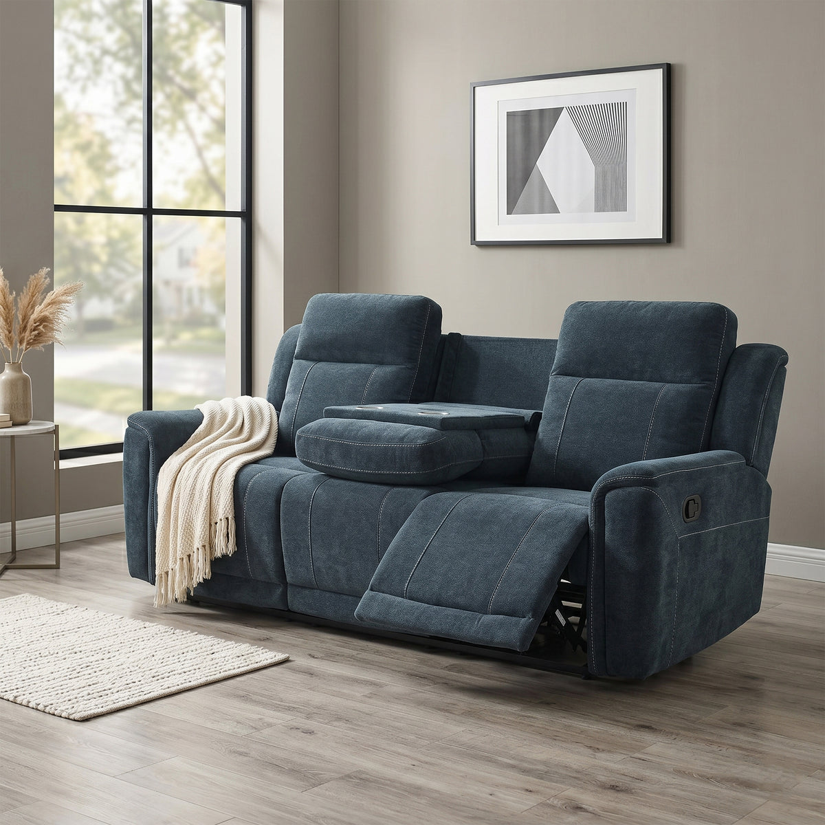 Somerton 3 Seater Manual Recliner In Dark Grey