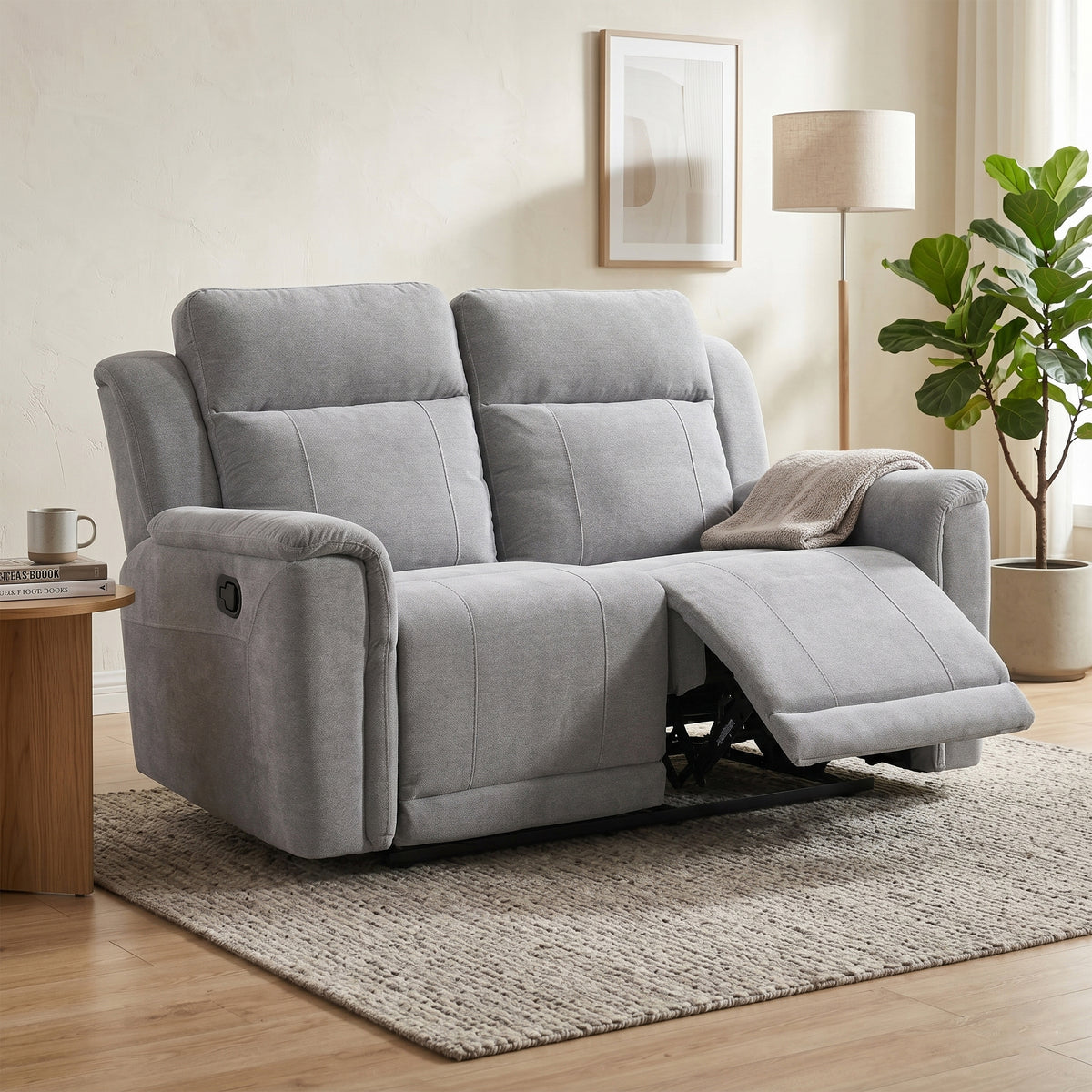 Somerton 2 Seater Manual Recliner In Light Grey