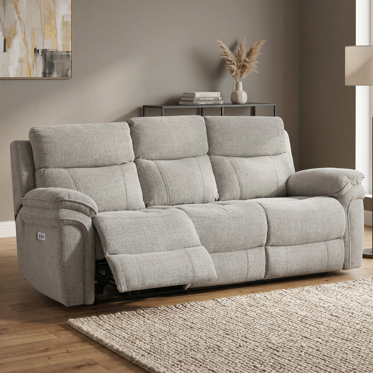 Harrow 3 Seater Electric Recliner In Beige