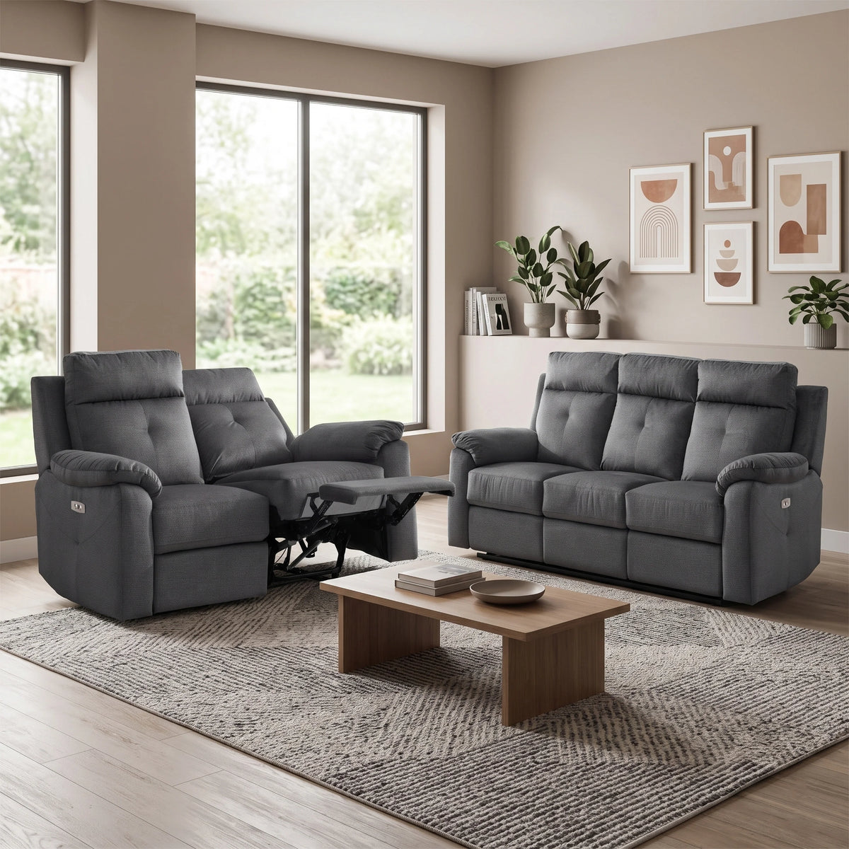 Palermo 3+2 Electric Recliner Set In Anthracite