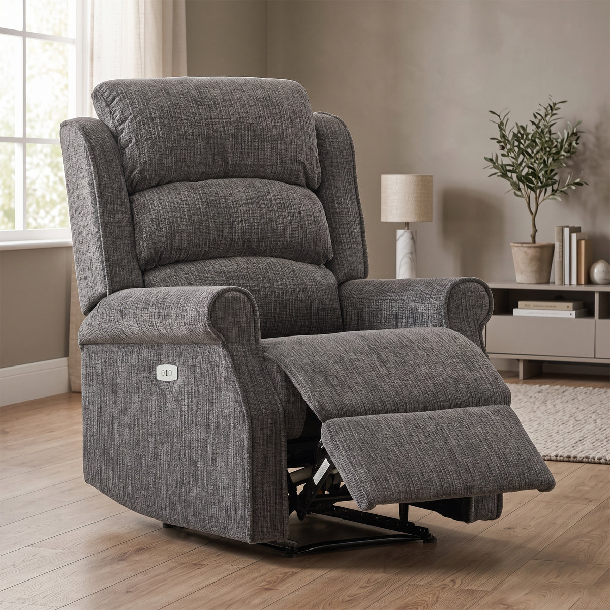 Regency Electric Recliner Armchair In Anthracite