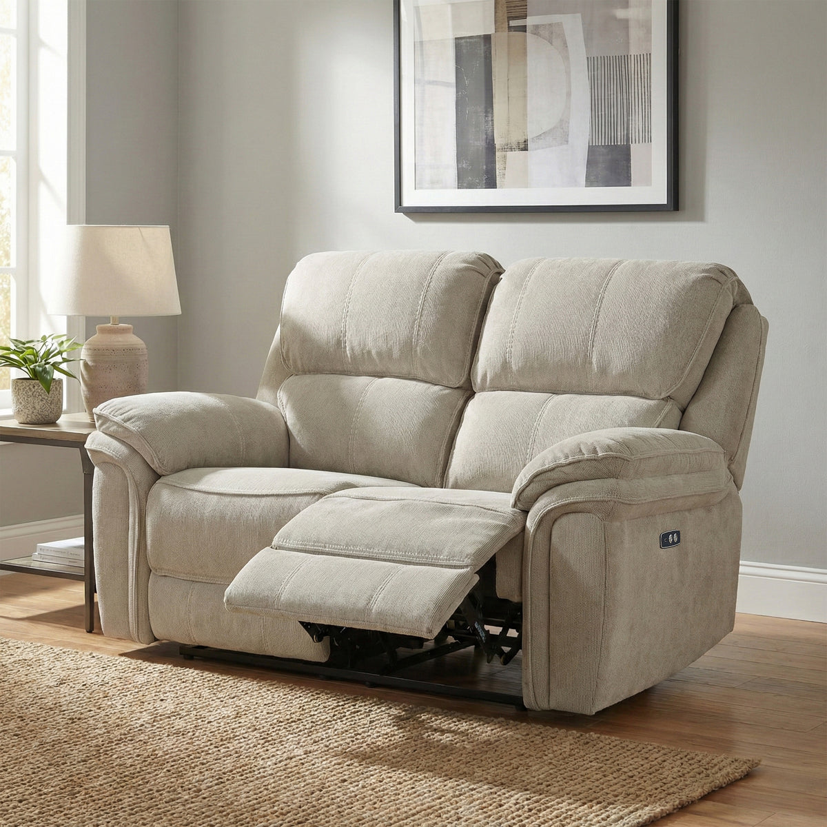 Westbury Fabric 2 Seater Electric Recliner in Beige