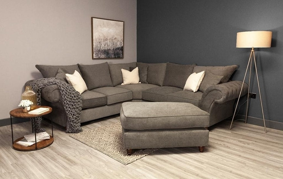 Windsor 2c2 Corner Sofa With Pouffe - Grey