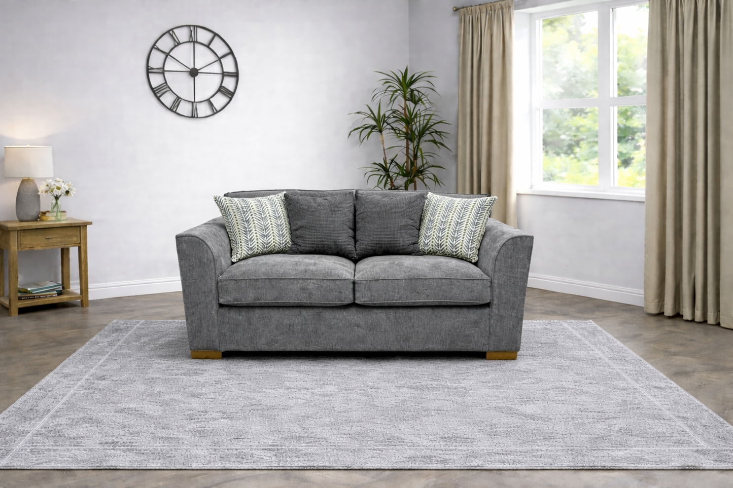 Dorchester 2 Seater Pillow Back Sofa In Grey