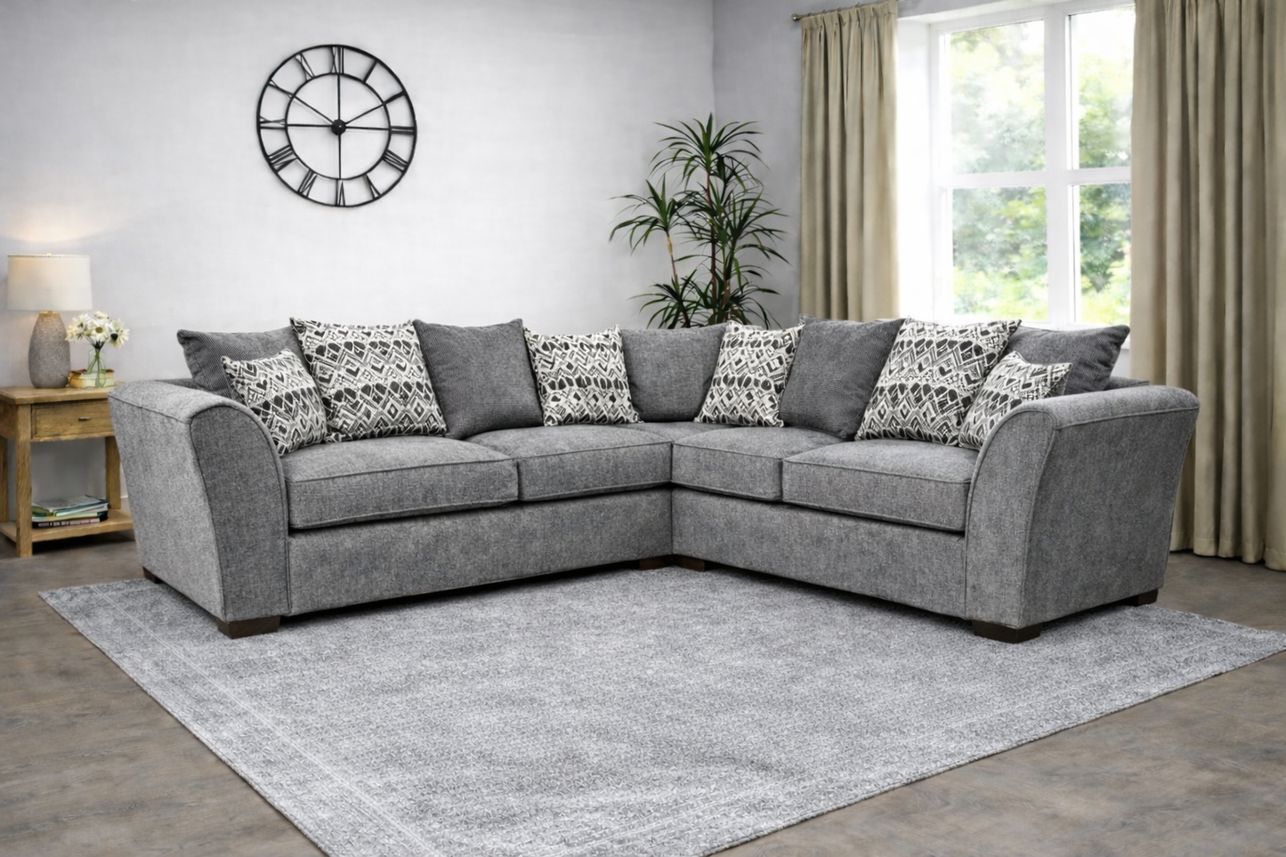 Dorchester 2c2 Corner Sofa Pillow Back In Grey