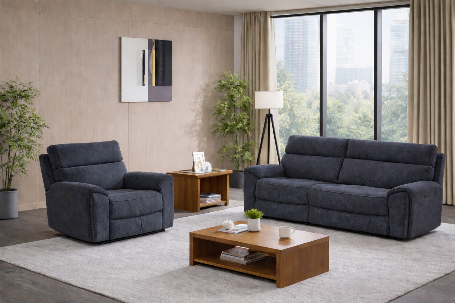 Atlanta 3+1 Power Recliner Set In Grey