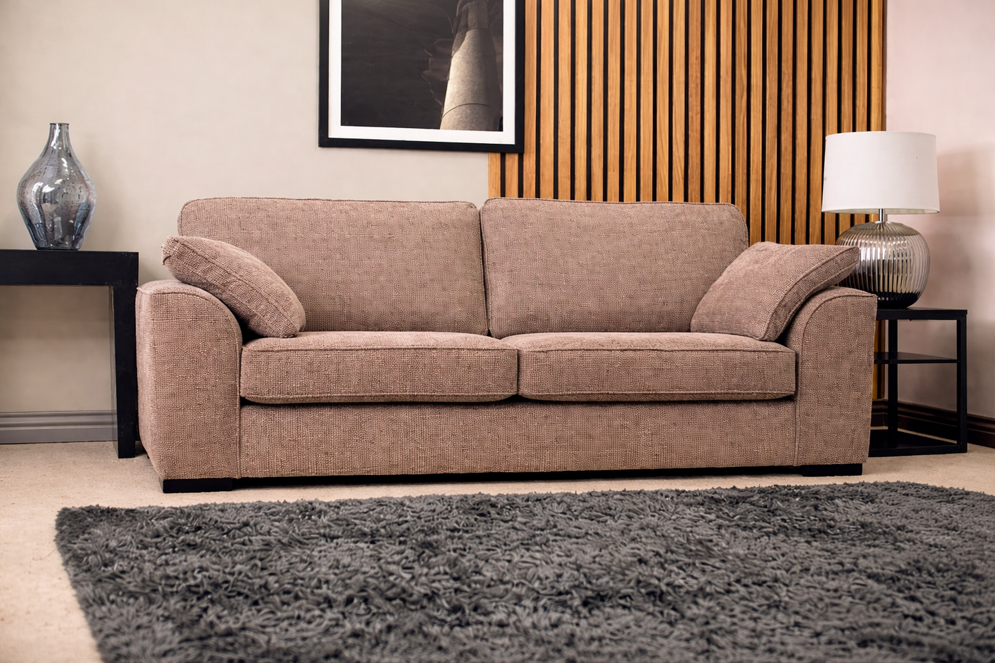 Flynn 3 Seater Sofa In Mink