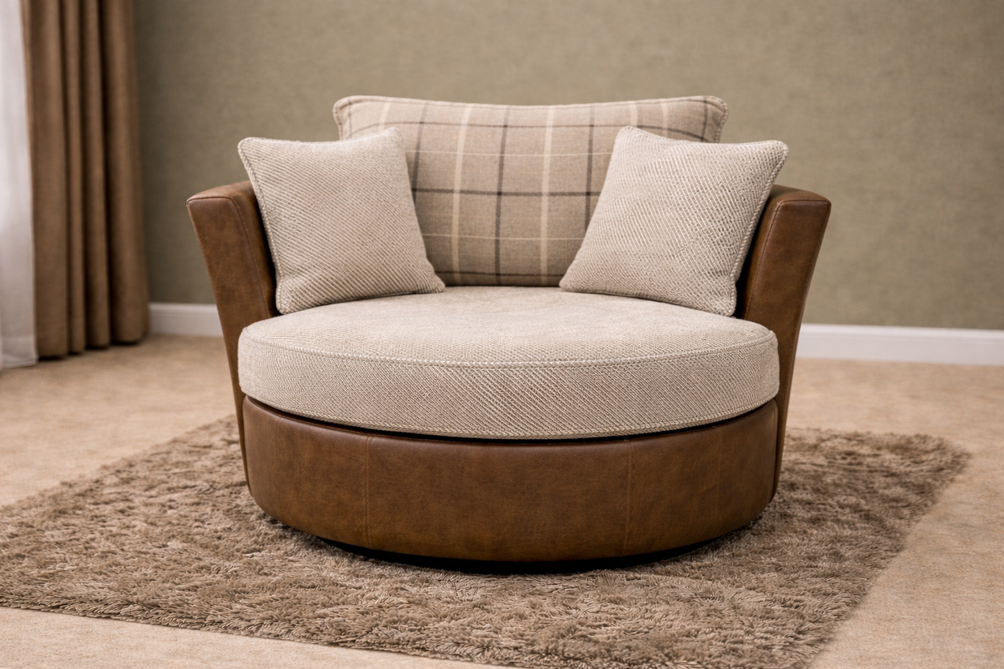 Darwin Swivel Chairs In Sultan Oatmeal - Medium/Large