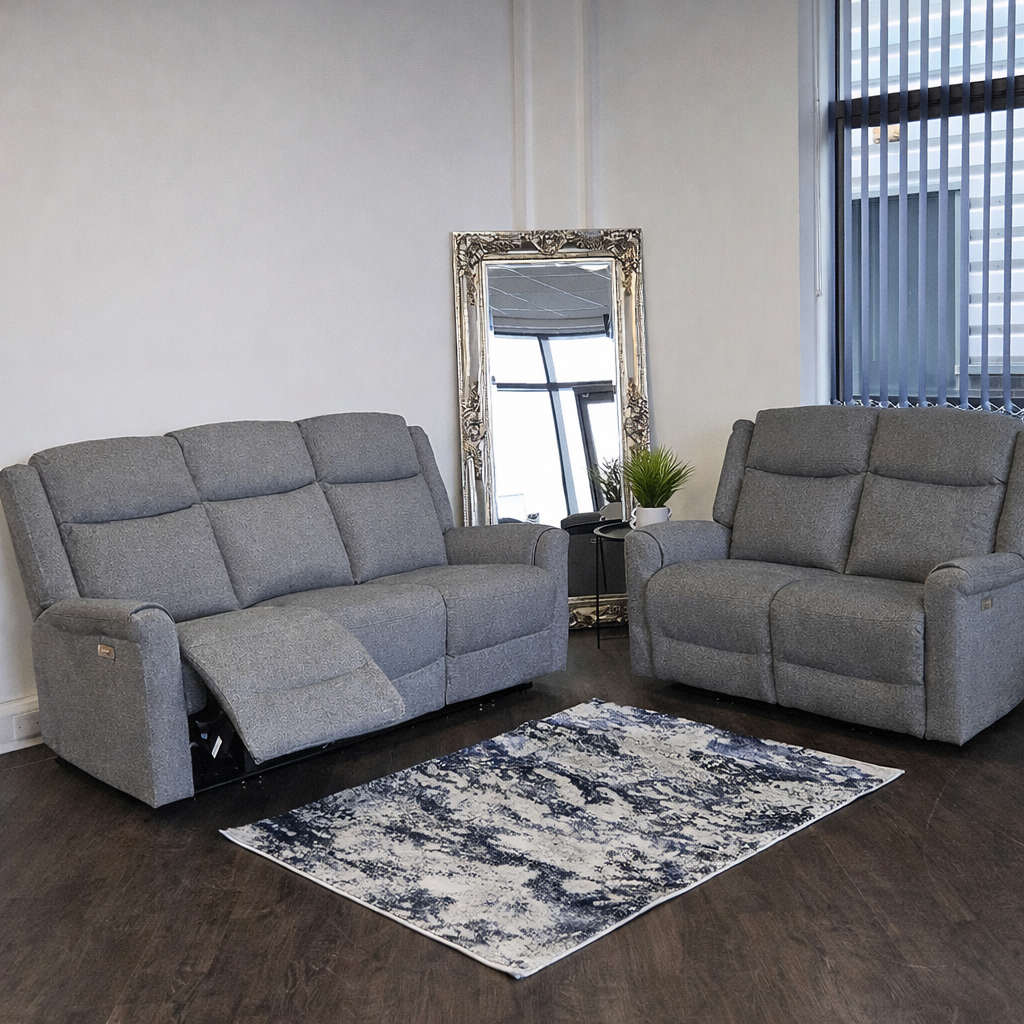 Lexus 3+2 Seater Power Recliner Sofa In Grey