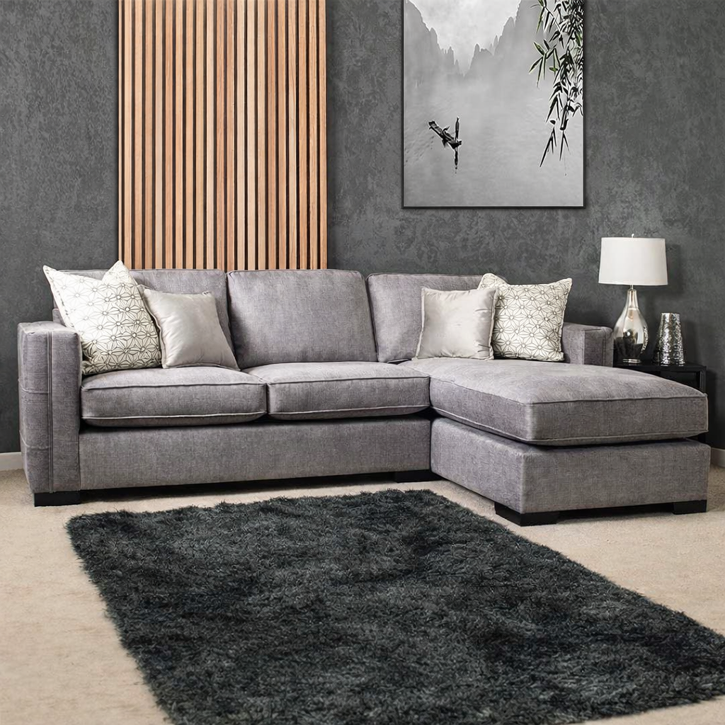 Ivy Right Hand Jumbo Chaise Corner In Charcoal Available at Sofa Emporium Retford.