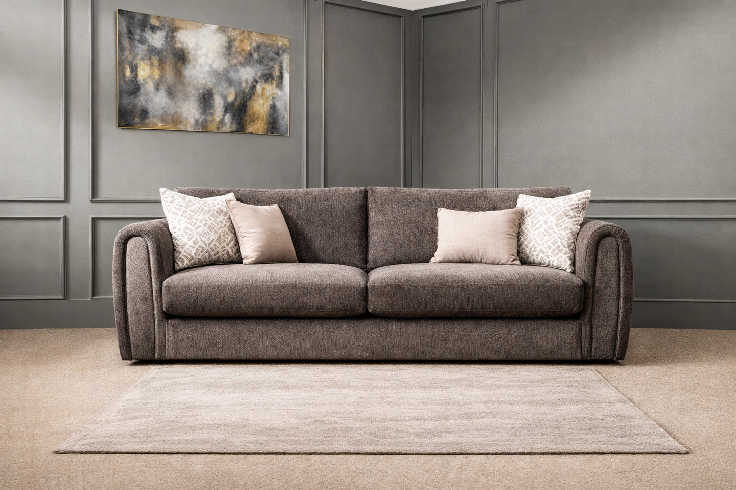 Alana 3 Seater Sofa In Brown shop now in Retford