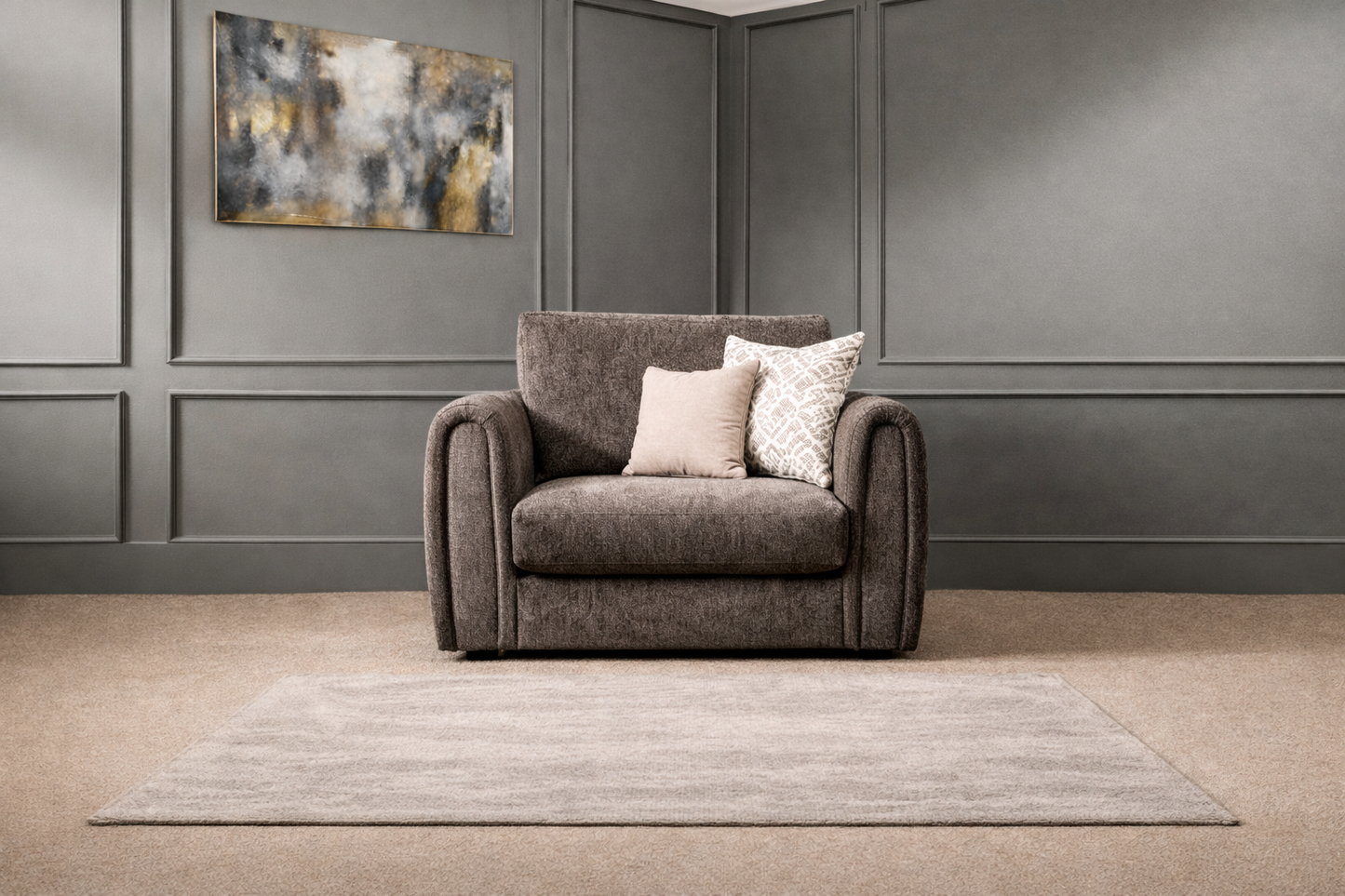 Love chair in brown available in Retford