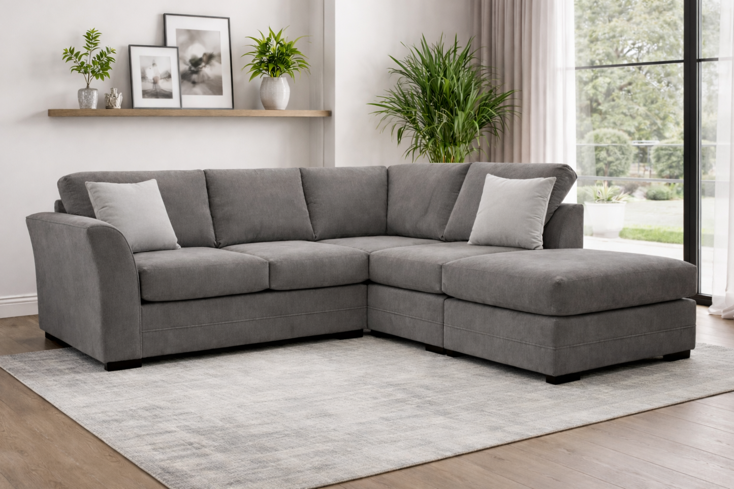 Albany Right Hand Chaise Corner Sofa In Grey