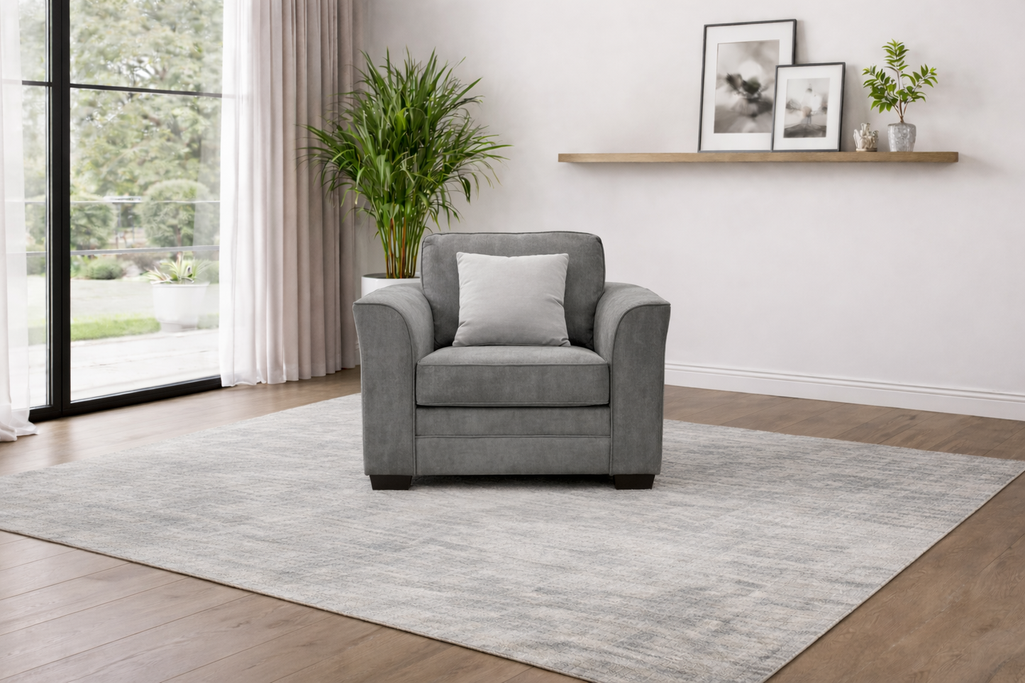 Albany Arm Chair In Grey available at Sofa Emporium Retford