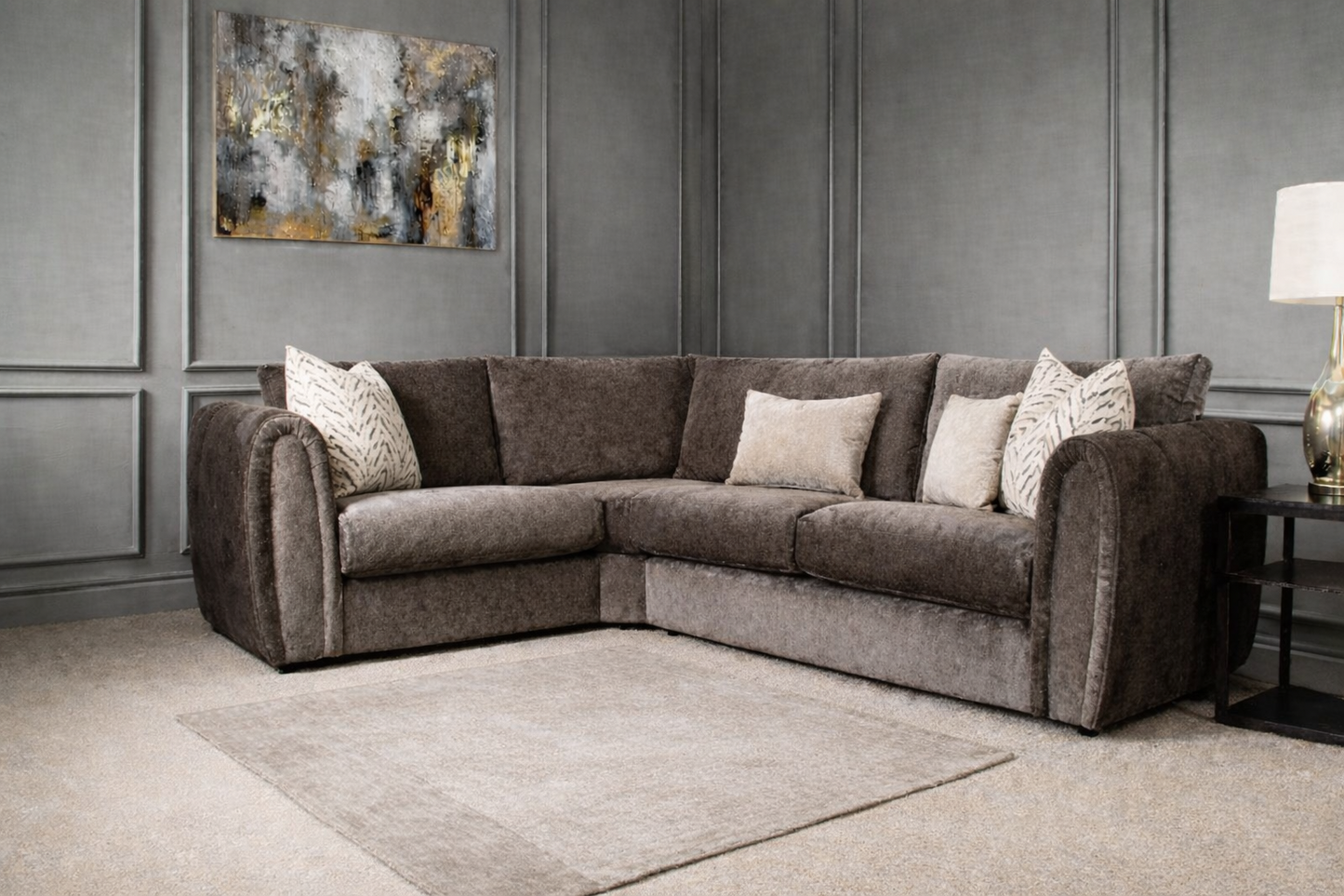 Alana 1C2 Corner Sofa In Brown available at Sofa Emporium Retford
