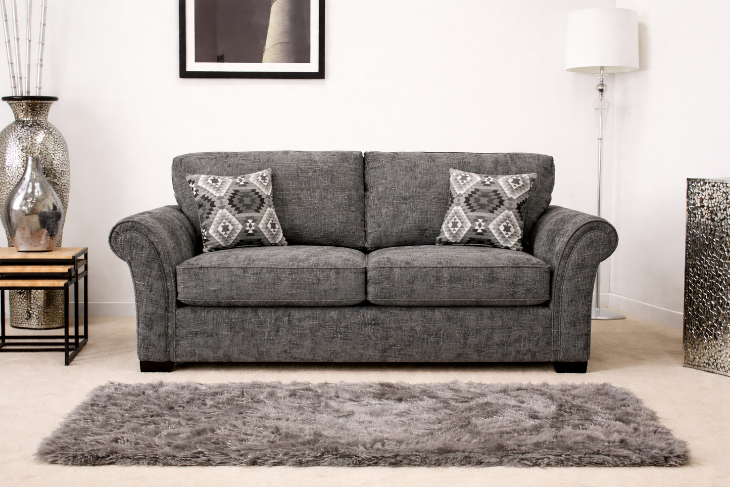 Chicago 2 Seater Sofa In Grey available at Sofa Emporium Retford
