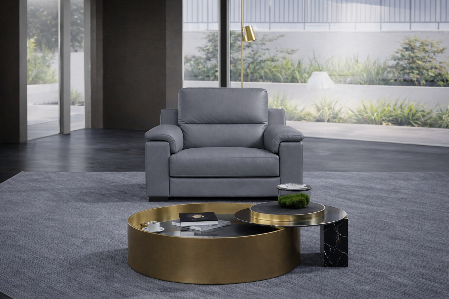 Regina Static Arm Chair In Leather