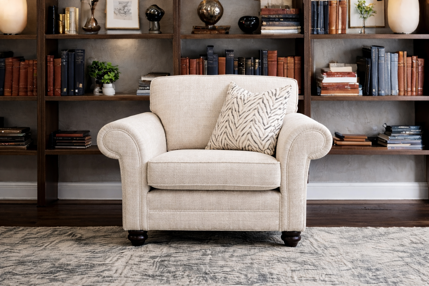 Cotswold Formal Back Arm Chair In Cremona Beige