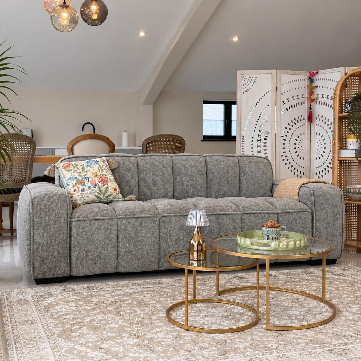 Eiffel 3 Seater Sofa In Grey