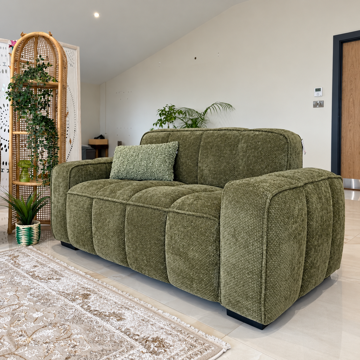 Eiffel 2 Seater Sofa In Olive