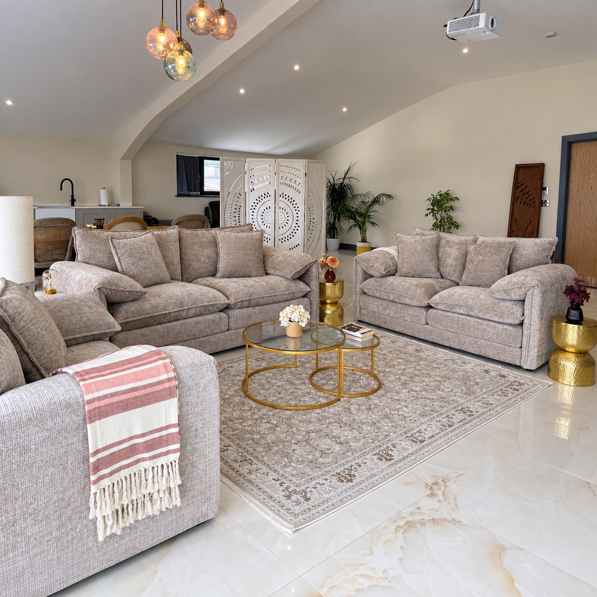 Sienna 3+2 Set in Beige