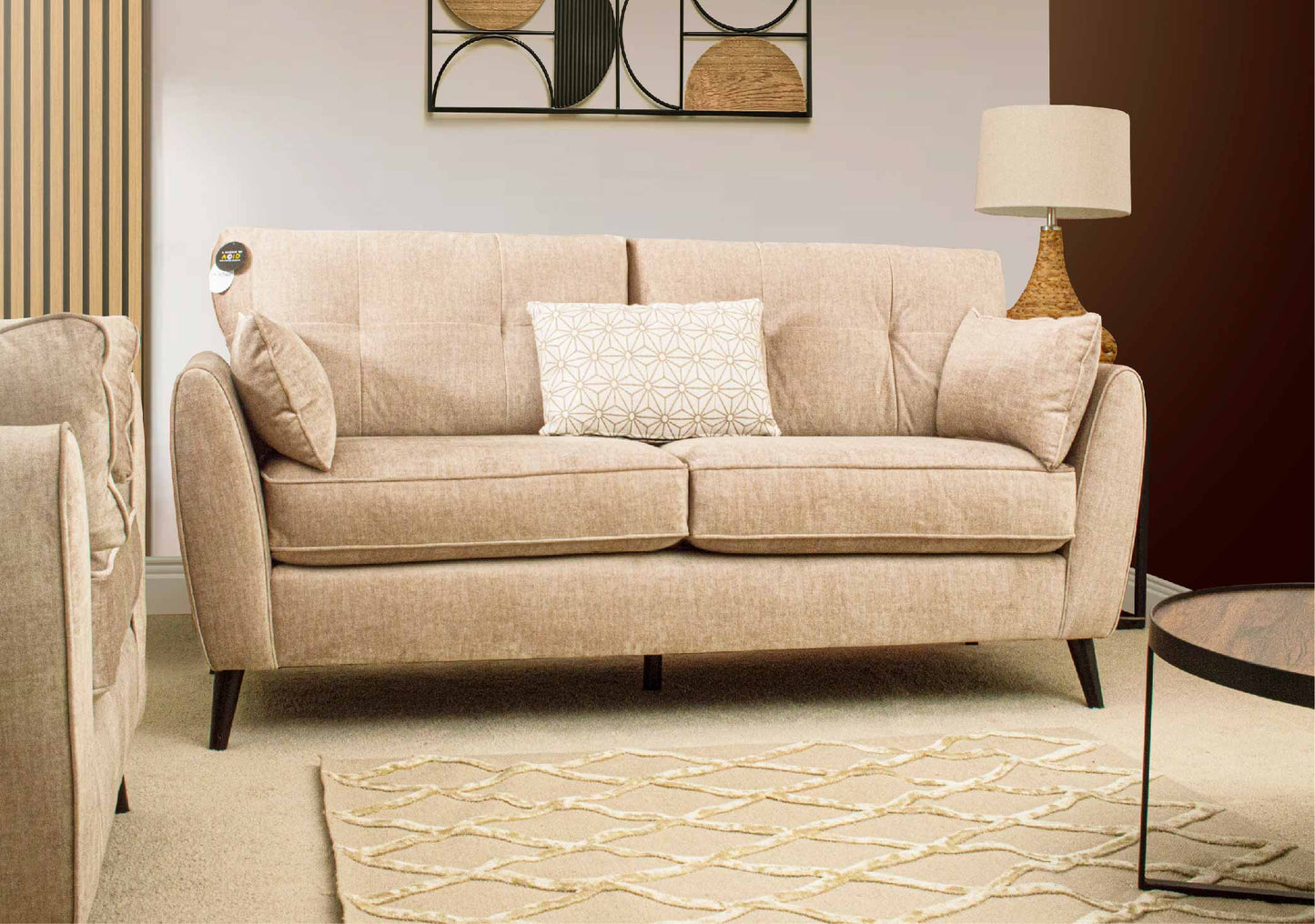 Beige 3 seater sofa available at Sofa Emporium Retford