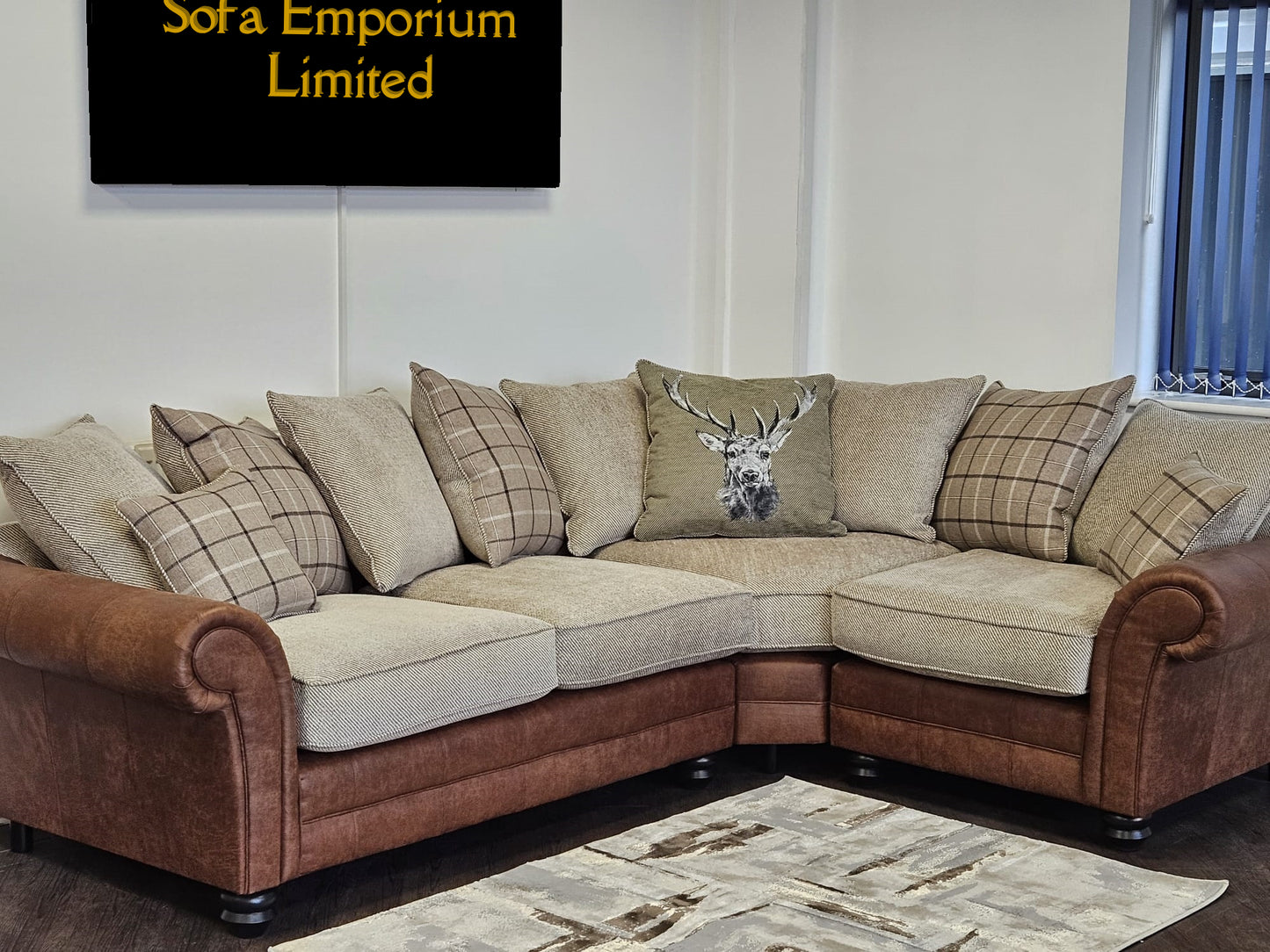 Darwin 2c1 Pillow Back Corner Sofa - Oatmeal
