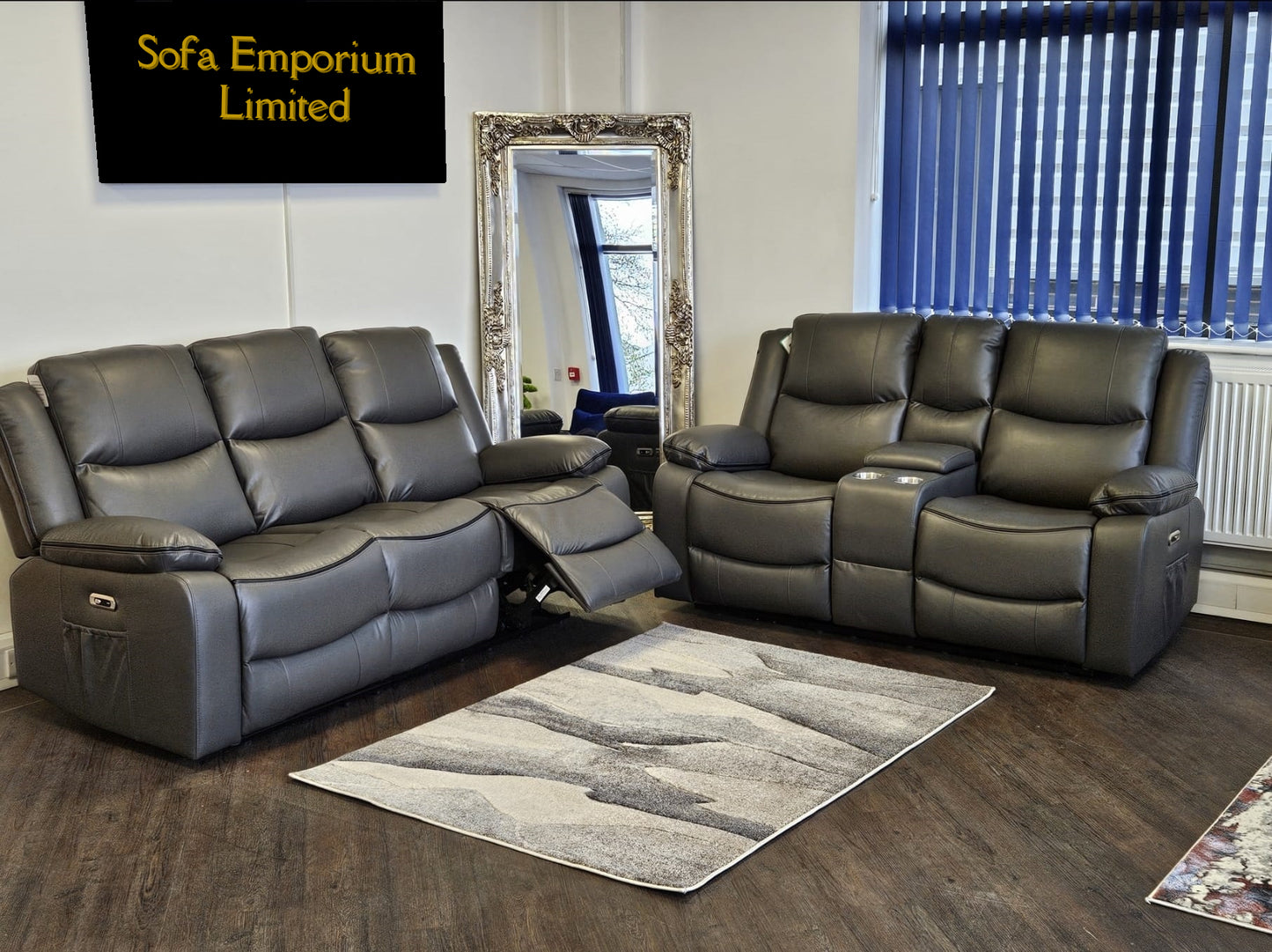Harald Power Recliner 3+2 Sofa Set - Grey