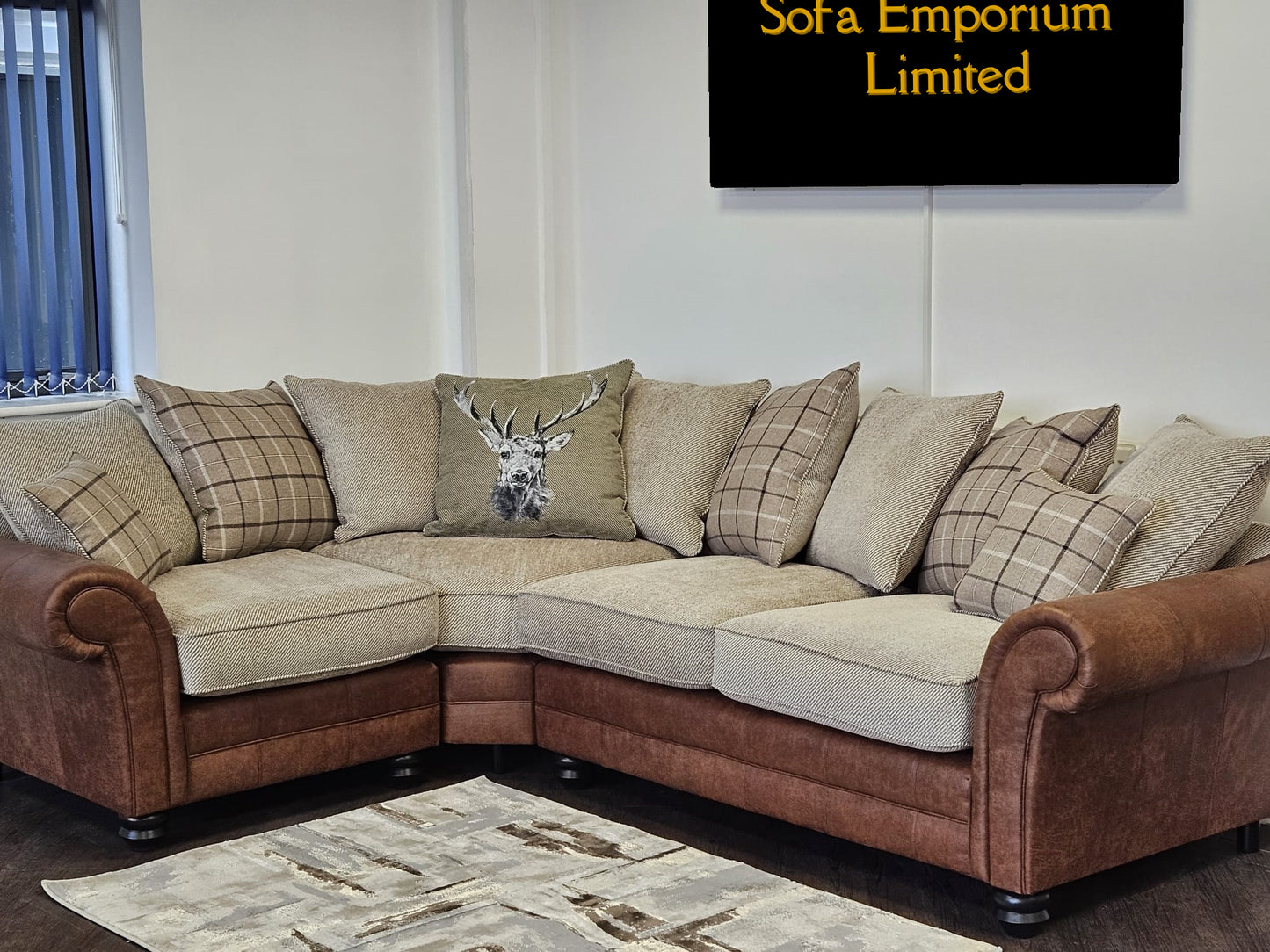 Darwin 1c2 Pillow Back Corner Sofa - Oatmeal