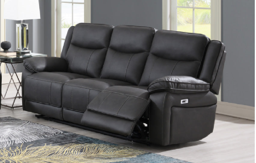Turin 3 Seater Power Recliner In Grey