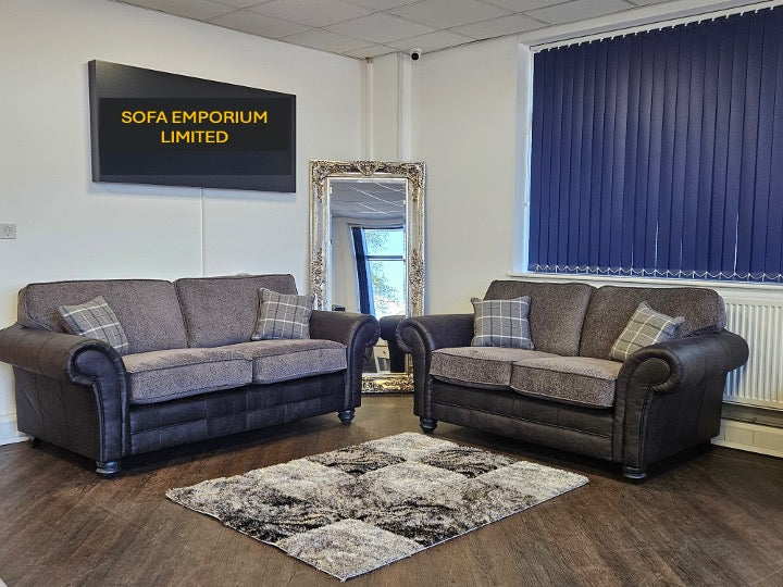 Darwin 3+2 Seater Sofa Set - Formal Back - In sultan Grey