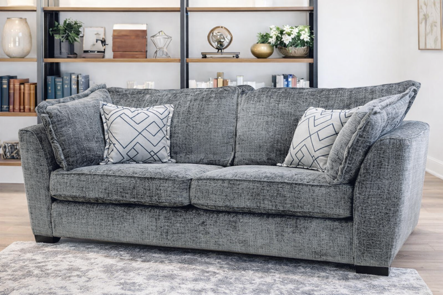 Finchley 4 Seater Sofa In Grey Available at Sofa Emporium Retford