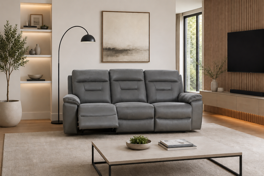 Brayden 3 Seater Power Recliner Sofa In Grey