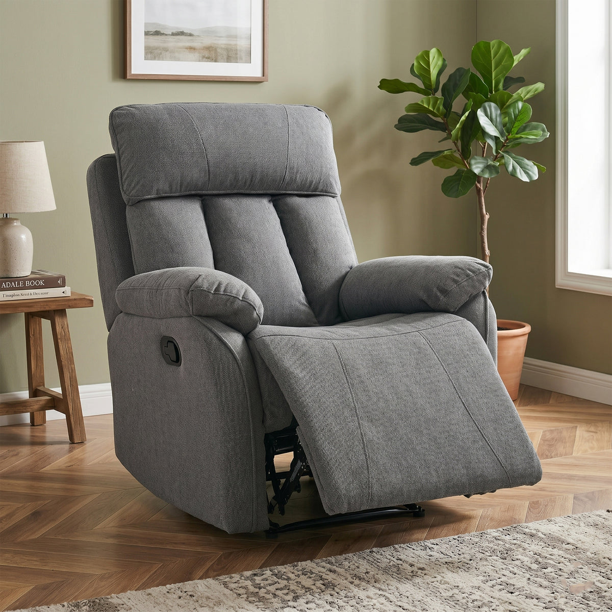 Belgrave Manual Recliner Armchair In Grey