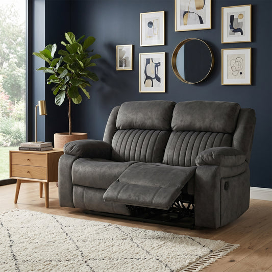 Morgan 2 Seater Manual Recliner in Iron Grey