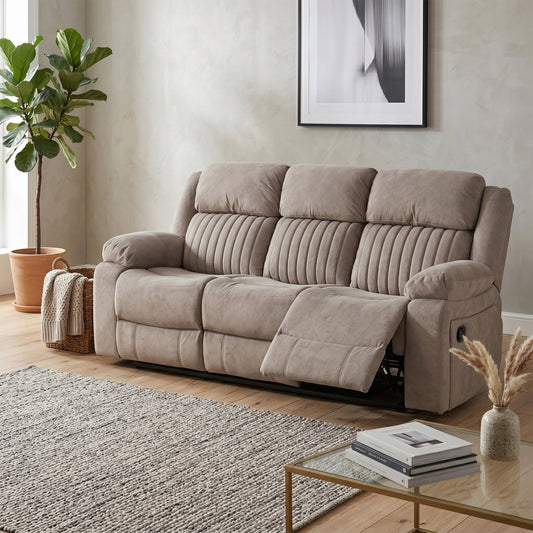 Morgan 3 Seater Manual Recliner in Taupe