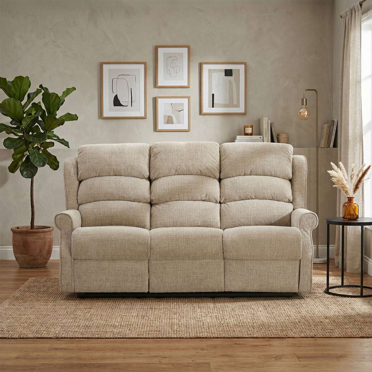 Regency 3 Seater Manual Recliner In Rabbit