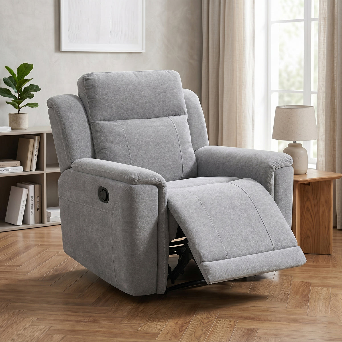 Somerton Manual Recliner Armchair In Light Grey
