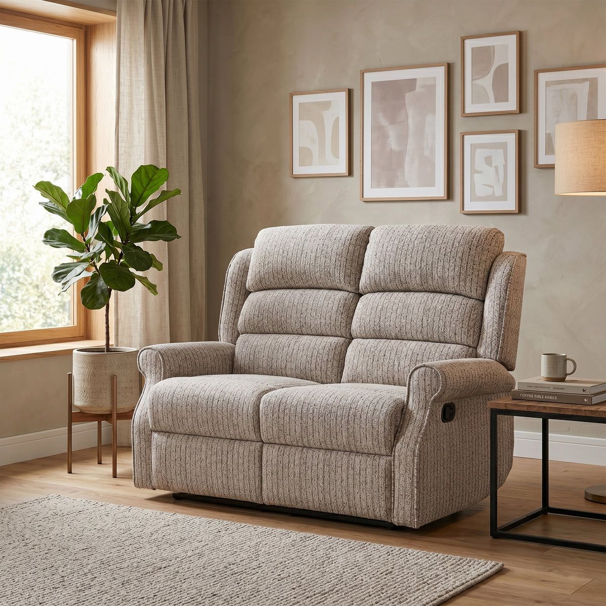Windsor 2 Seater Manual Recliner In Natural