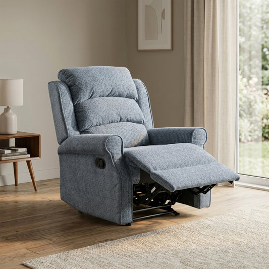 Windsor Manual Recliner Armchair in Steel Blue