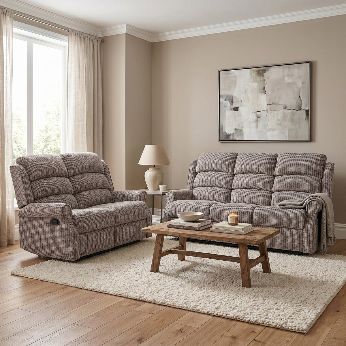 Windsor 3+2 Manual Recliner Set in Latte