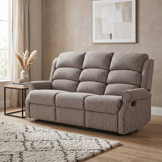 Windsor 3 Seater Manual Recliner in Latte