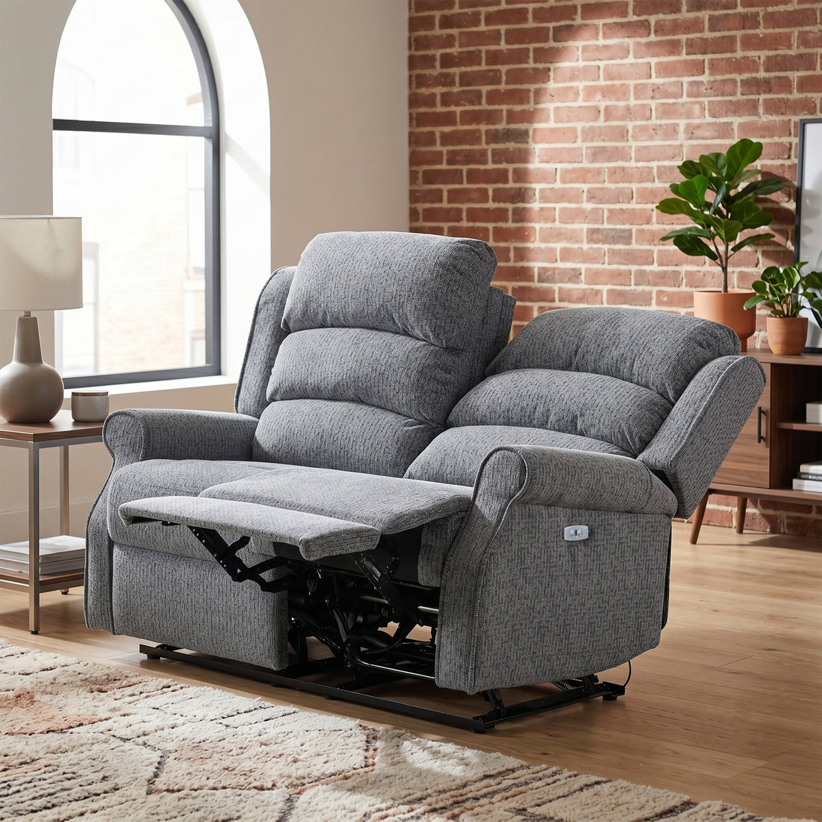 Windsor 2 Seater Electric Recliner in Steel Blue