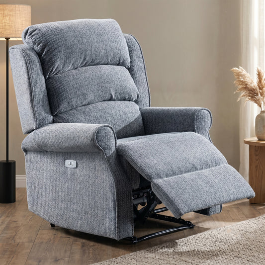 Windsor Electric Recliner Armchair in Steel Blue