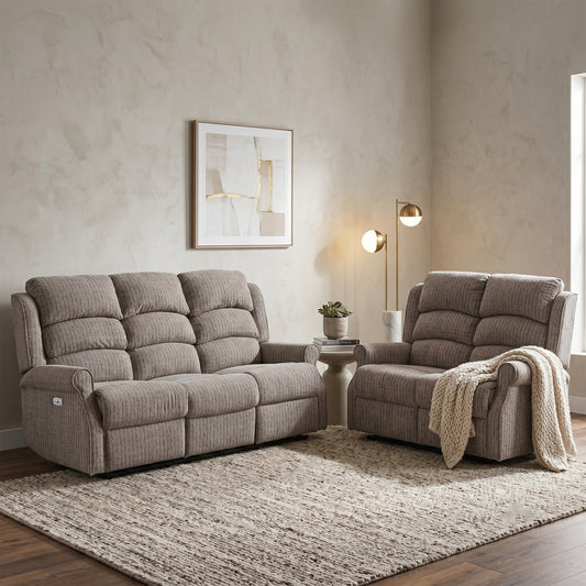 Windsor 3+2 Electric Recliner Set in Natural